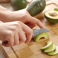 Zayiko Kinone - Schälmesser 6cm - Damastmesser aus schwarzem Stahl