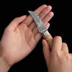 Zayiko Kinone - Schälmesser 6cm - Damastmesser aus schwarzem Stahl