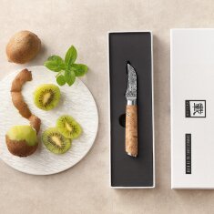 Zayiko Kinone - Schälmesser 6cm - Damastmesser aus schwarzem Stahl