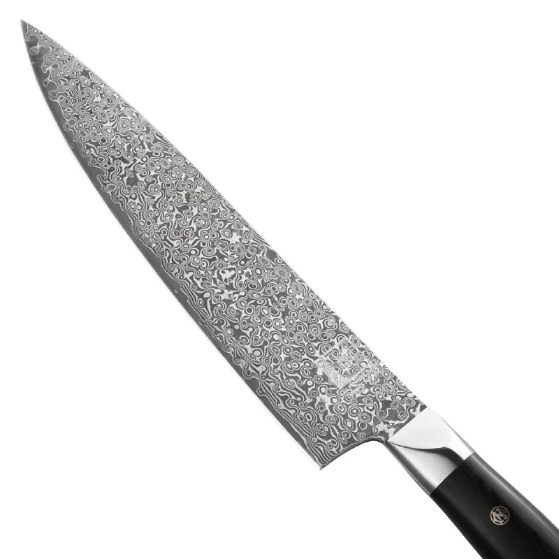 Zayiko Black Edition - Chefmesser 20cm - Damastmesser aus schwarzem Stahl