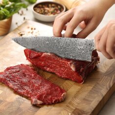 Zayiko Black Edition - Chefmesser 20cm - Damastmesser aus schwarzem Stahl