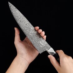 Zayiko Black Edition - Chefmesser 20cm - Damastmesser aus schwarzem Stahl
