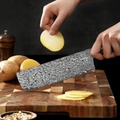 Zayiko Black Edition - Nakirimesser 18,5cm - Damastmesser aus schwarzem Stahl