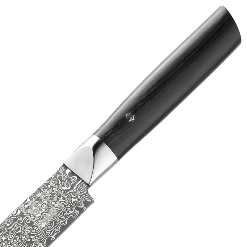 Zayiko Black Edition - Tranchier- und Fleischmesser 20,7cm - Damastmesser aus schwarzem Stahl
