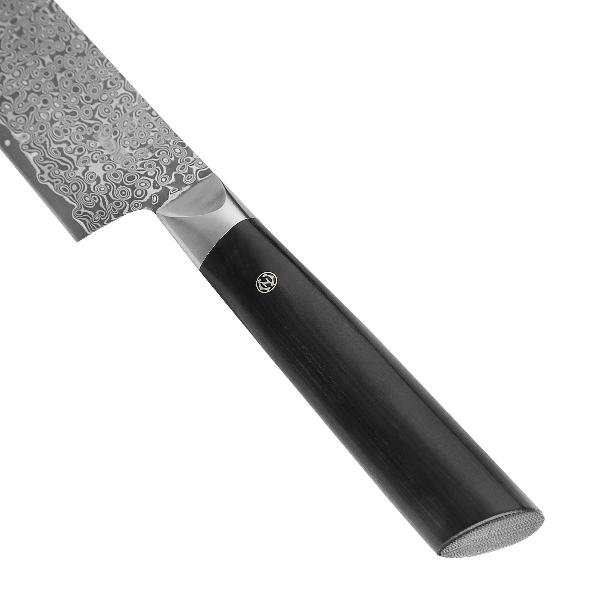 Zayiko Black Edition - Santoku 18 cm - Damastmesser aus schwarzem Stahl