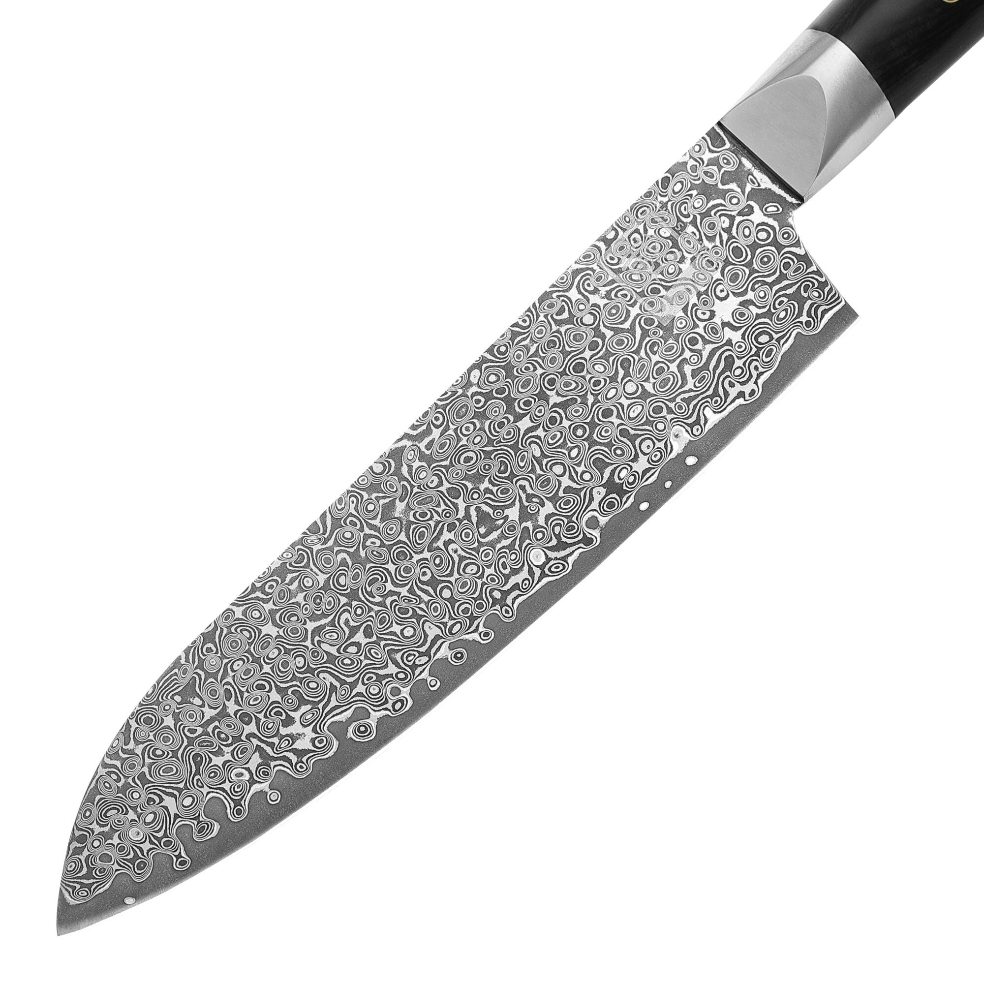 Zayiko Black Edition - Santoku 18 cm - Damastmesser aus schwarzem Stahl