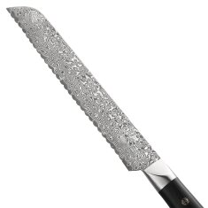 Zayiko Black Edition - Brotmesser 20 cm - Damastmesser aus schwarzem Stahl