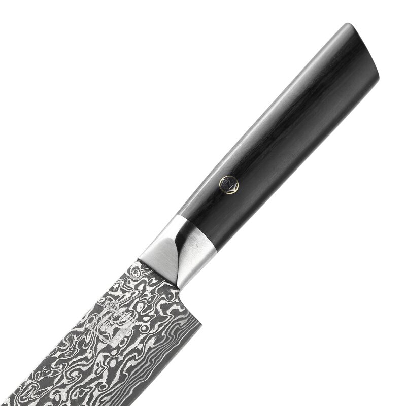 Zayiko Black Edition - Santoku klein 13 cm - Damastmesser aus schwarzem Stahl