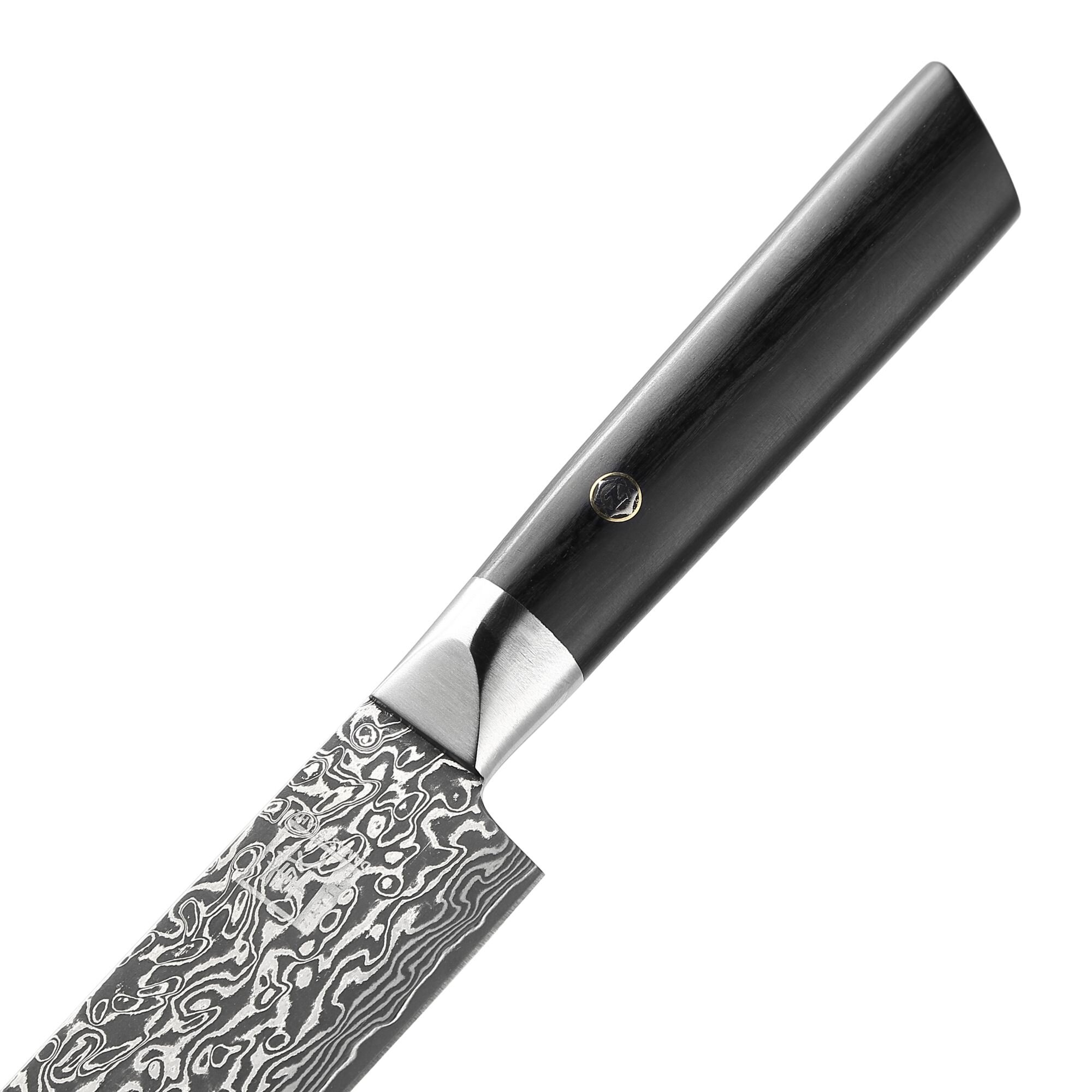 Zayiko Black Edition - Santoku klein 13 cm - Damastmesser aus schwarzem Stahl