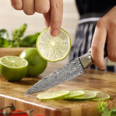 Zayiko Black Edition - Officemesser 9 cm - Damastmesser aus schwarzem Stahl