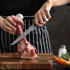 Zayiko Black Edition - Filetier- und Ausbeinmesser 15 cm - Damastmesser aus schwarzem Stahl