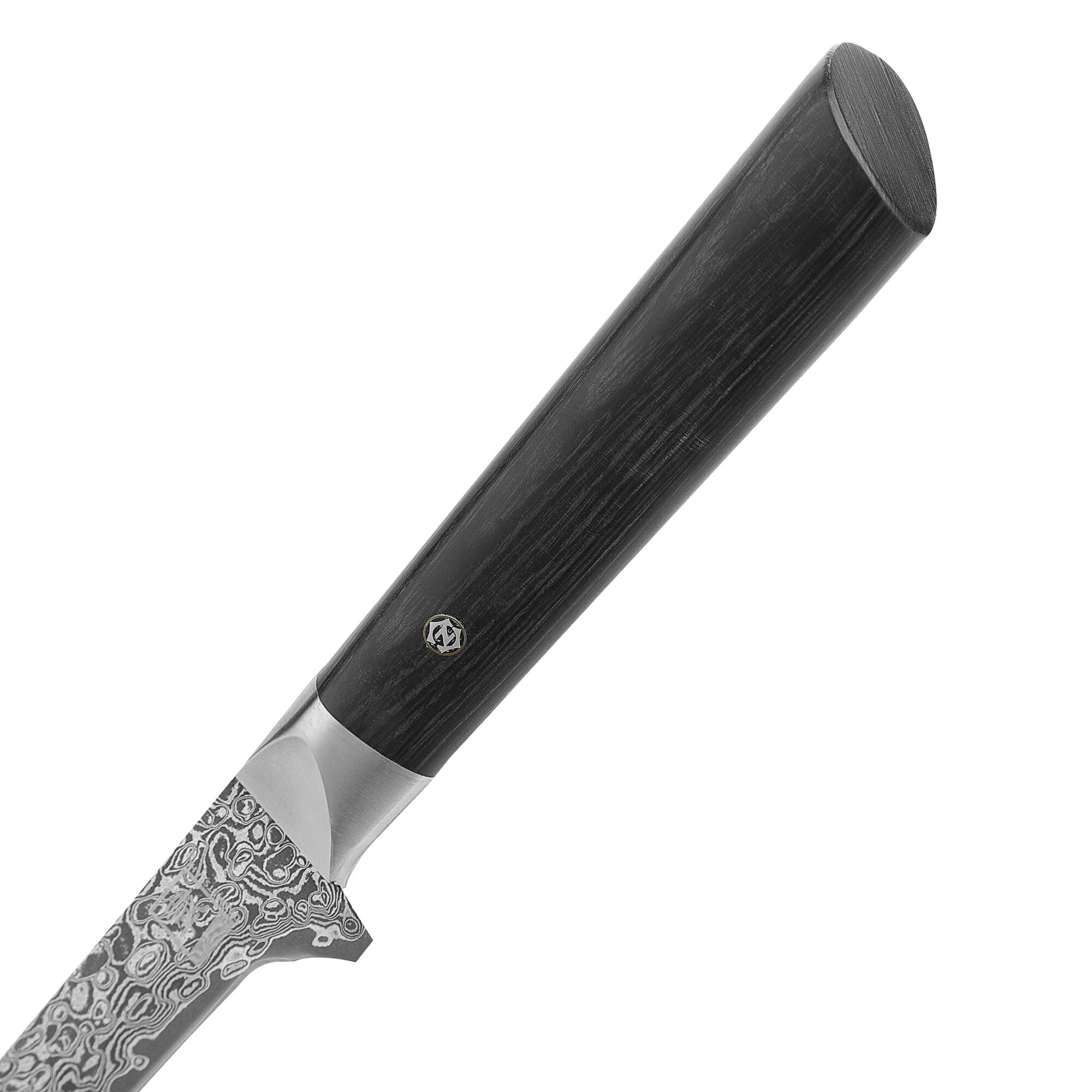 Zayiko Black Edition - Filetier- und Ausbeinmesser 15 cm - Damastmesser aus schwarzem Stahl