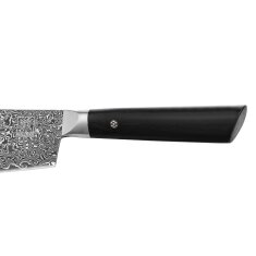 Zayiko Black Edition - BBQ- und Blockmesser 20 cm - Damastmesser aus schwarzem Stahl