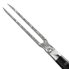 Zayiko Black Edition - Tranchiergabel - Damastmesser aus schwarzem Stahl