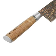 Zayiko BlackMagma - Kiritsuke 21cm - Damastmesser in schwarz mit Bronze- und Kupferelementen