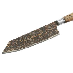Zayiko BlackMagma - Kiritsuke 21cm - Damastmesser in schwarz mit Bronze- und Kupferelementen