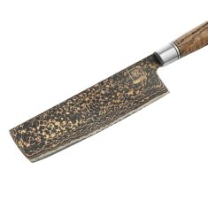 Zayiko BlackMagma - Nakiri 18cm - Damastmesser in schwarz mit Bronze- und Kupferelementen