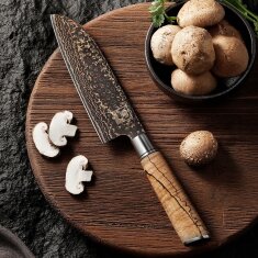 Zayiko BlackMagma - Santoku 16,5 cm - Damastmesser in...
