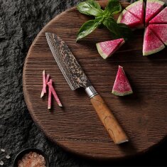 Zayiko BlackMagma - Santoku klein 12 cm - Damastmesser in...