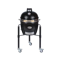 Keramikgrill Monolith Junior 2.0 mit Gestell, Pro- Serie, Schwarz
