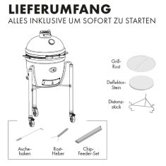 Keramikgrill Monolith Junior 2.0 mit Gestell, Pro- Serie, Schwarz