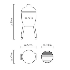 Keramikgrill Monolith Junior 2.0 mit Gestell, Pro- Serie, Rot