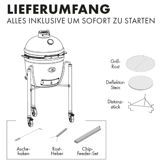 Keramikgrill Monolith Junior 2.0 mit Gestell, Pro- Serie, Rot