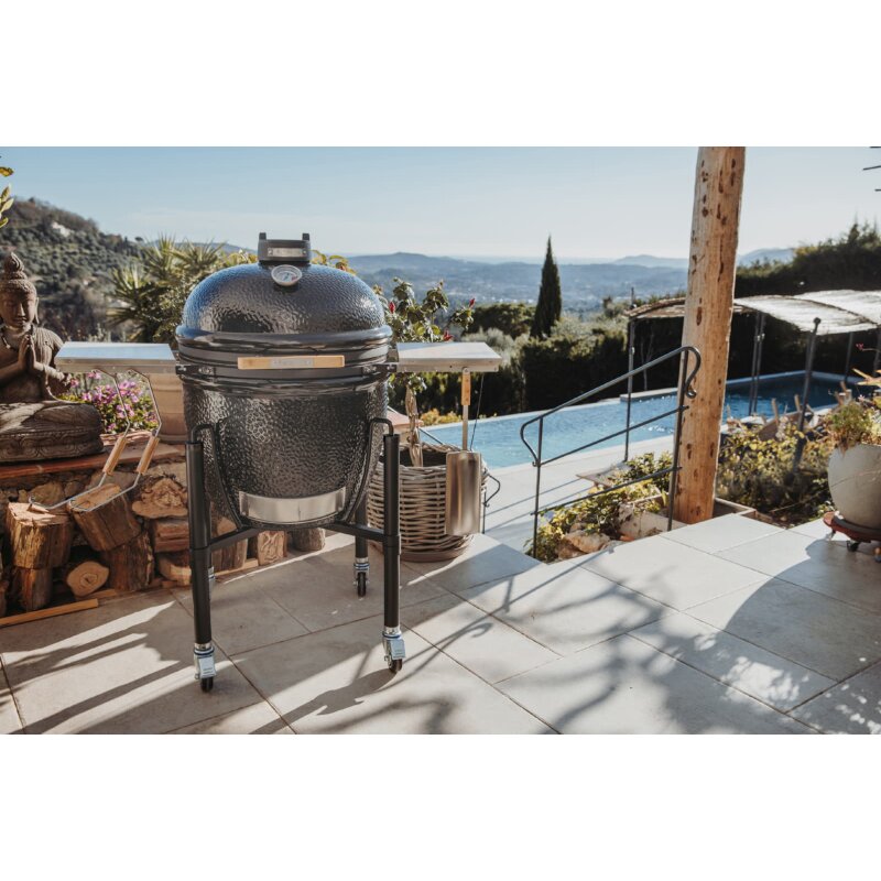 Keramikgrill Monolith One.66 (LeChef) inkl. Gestell, Schwarz