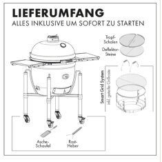 Keramikgrill Monolith One.66 (LeChef) inkl. Gestell, Schwarz