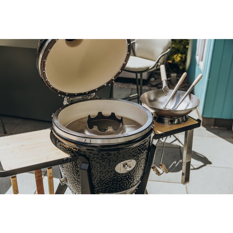 Keramikgrill Monolith Two.55 (Classic) Two-Smart-Flow Bundle inkl. Gestell & Blower, Schwarz