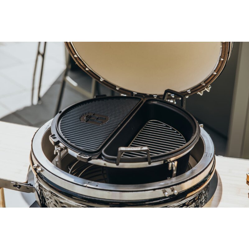 Keramikgrill Monolith Two.55 (Classic) Two-Smart-Flow Bundle inkl. Gestell & Blower, Schwarz