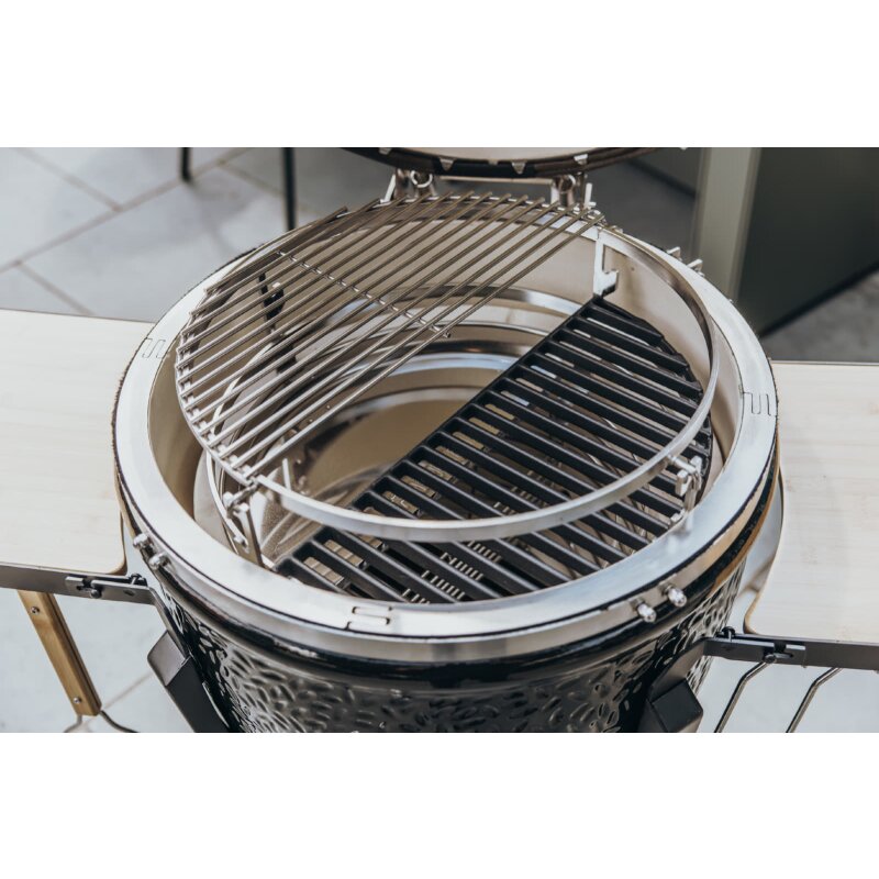 Keramikgrill Monolith Two.55 (Classic) Two-Smart-Flow Bundle inkl. Gestell & Blower, Schwarz