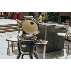 Keramikgrill Monolith Two.55 (Classic) Two-Smart-Flow Bundle inkl. Gestell &amp; Blower, Schwarz