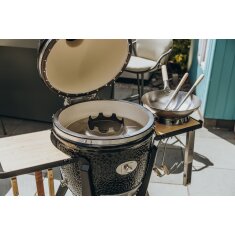 Keramikgrill Monolith Two.55 (Classic) Two-Smart-Flow Bundle inkl. Gestell &amp; Blower, Schwarz