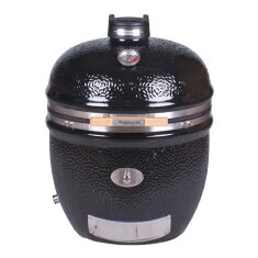 Keramikgrill Monolith Two.66 (LeChef) mit Gestell und Seitentischen, Schwarz