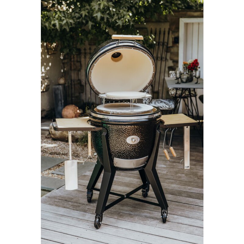 Keramikgrill Monolith Two.66 (LeChef) Smart-Flow-Bundle inkl. Gestell & Blower, Schwarz