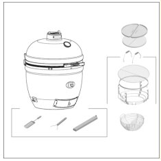 Keramikgrill Monolith Two.66 (LeChef) Smart-Flow-Bundle inkl. Gestell &amp; Blower, Schwarz