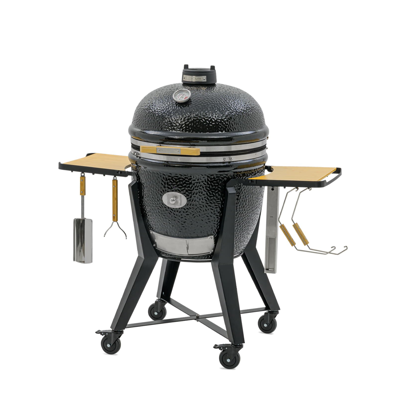 Keramikgrill Monolith Two.66 (LeChef) Smart-Flow-Bundle inkl. Gestell & Blower, Schwarz