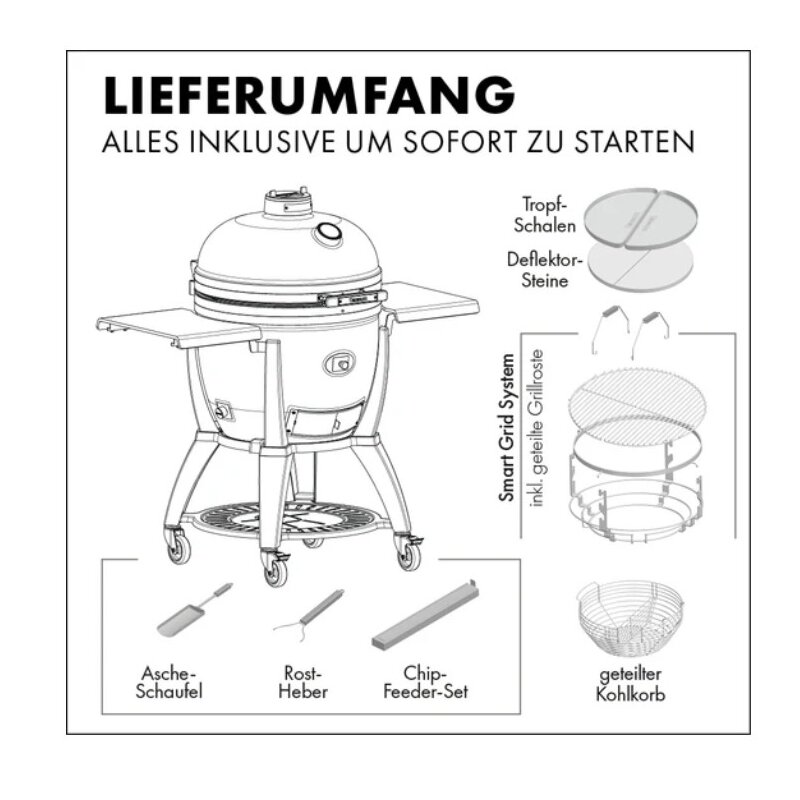 Keramikgrill Monolith Avantgarde.66 (LeChef), Schwarz