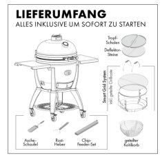 Keramikgrill Monolith Avantgarde.66 (LeChef), Schwarz