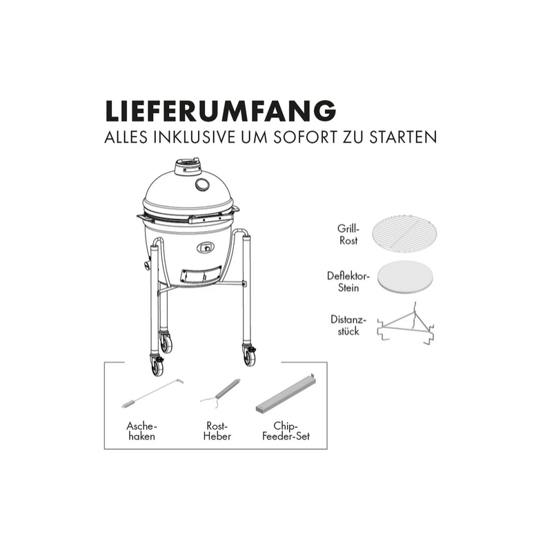 Keramikgrill Monolith Icon Starterset, Schwarz