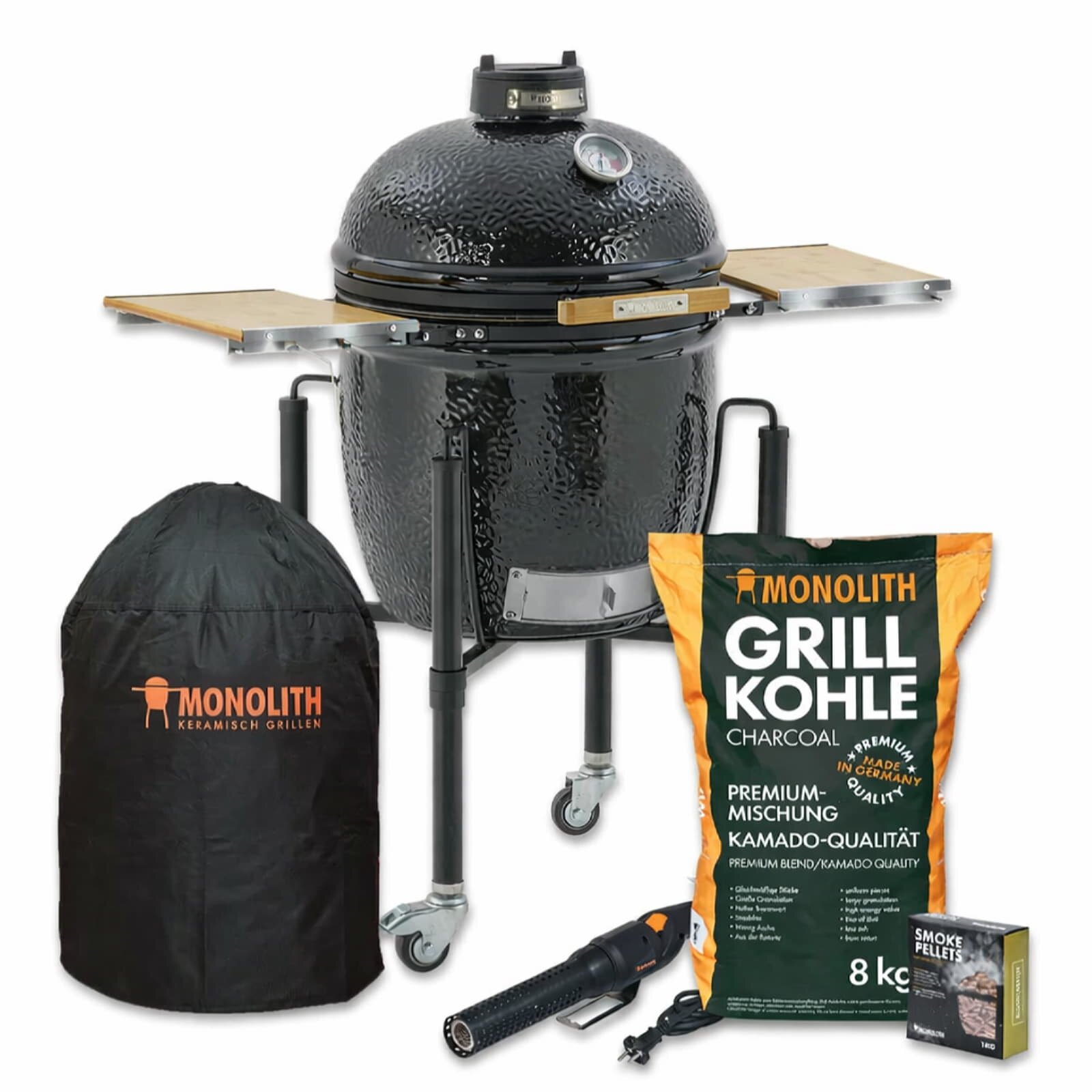 Keramikgrill Monolith One.55 (Classic), Starter- Set, Schwarz
