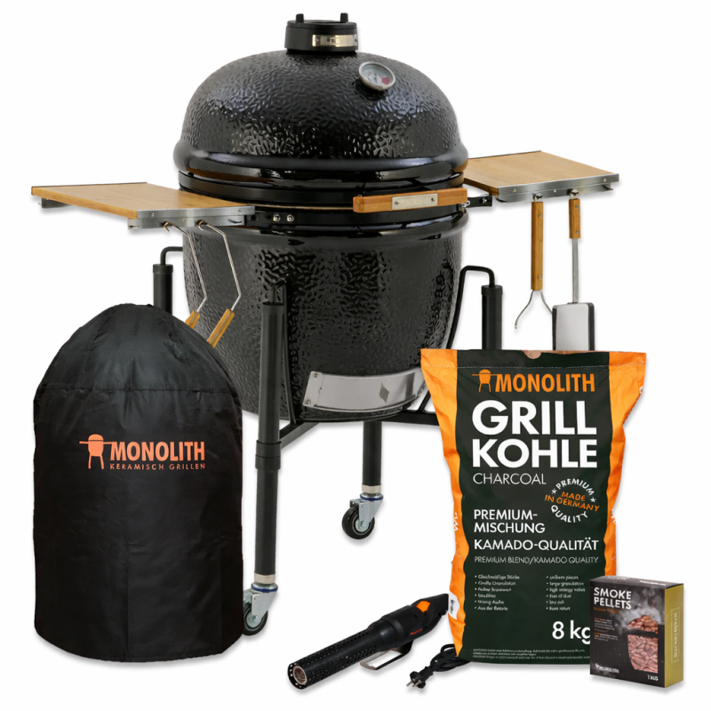 Keramikgrill Monolith One.66 (LeChef) Starter- Set, Schwarz