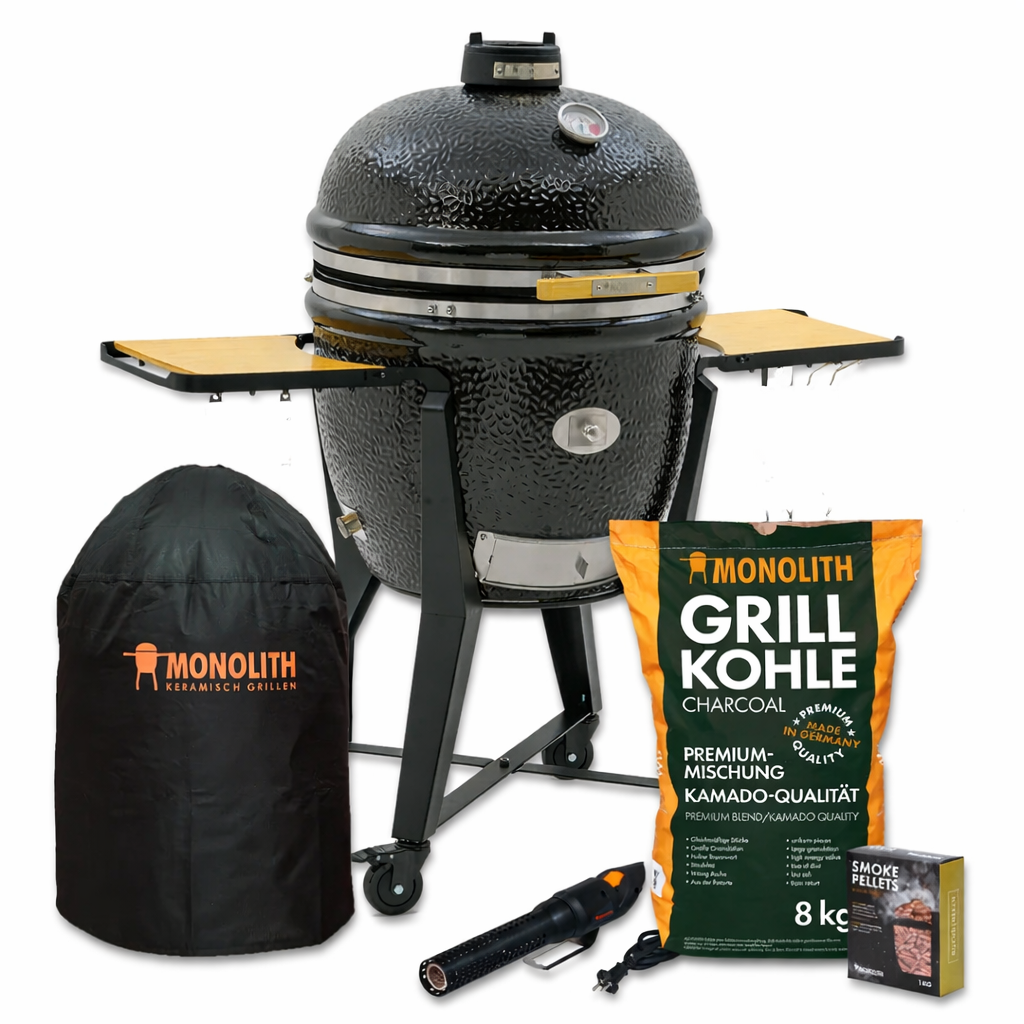 Keramikgrill Monolith Two.66 (LeChef) Starterset, Schwarz