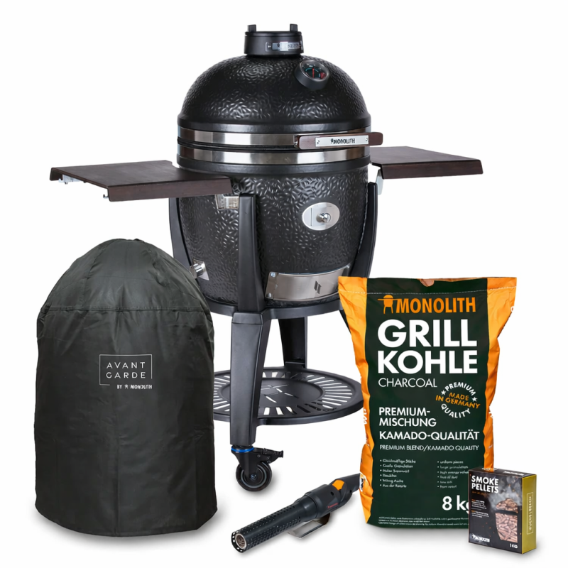Keramikgrill Monolith Avantgarde.55 (Classic), Schwarz - Starterset
