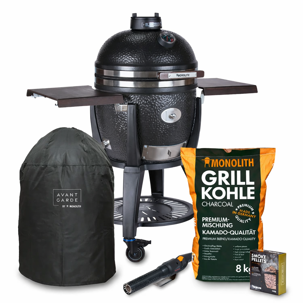 Keramikgrill Monolith Avantgarde.55 (Classic), Schwarz - Starterset