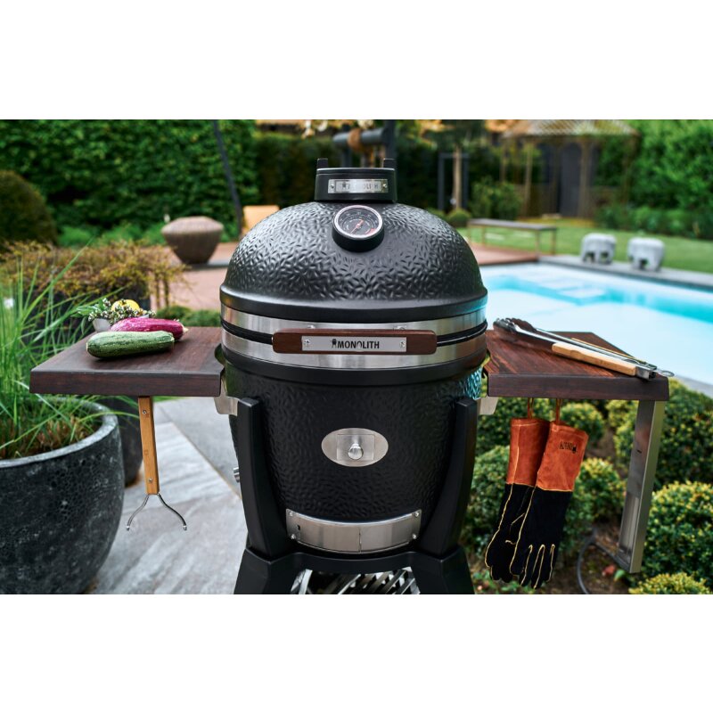 Keramikgrill Monolith Avantgarde.66 (LeChef), Schwarz - Starterset