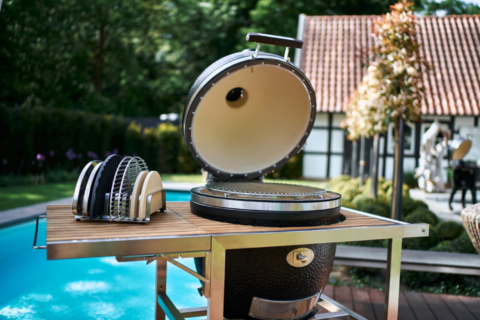 Keramikgrill Monolith Avantgarde.66 (LeChef), Schwarz - Starterset