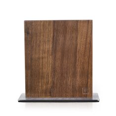 Zayiko Black Edition - 3er Set mit Messerblock - Santoku, kleines Santoku, Officemesser - Damastmesser aus schwarzem Stahl