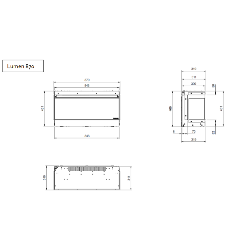 Elektrokamin La Nordica Lumen 870 - 2 kW
